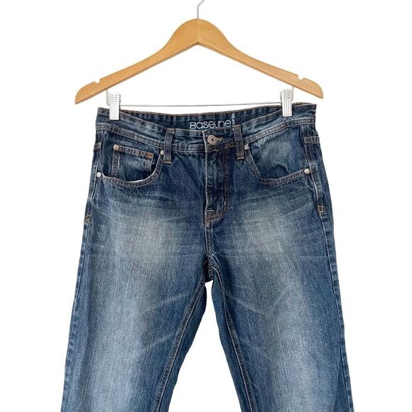 Baseline Dark Wash Medium Rise Straight Leg 100% Cotton Denim Jeans - Picture 5 of 9